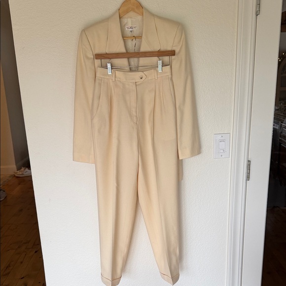 Talbots Pants - Talbots wool pant set blazer and trousers Cream Women's Jumpsuit